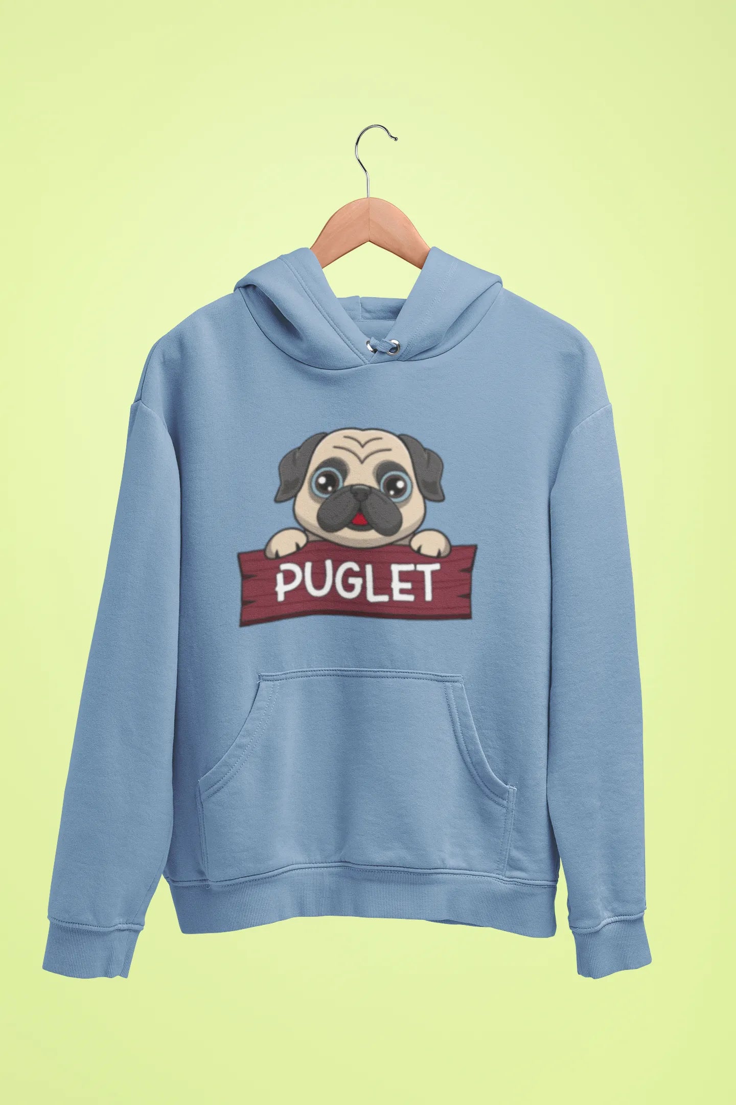 pug puglet unisex hoodie baby blue pug puglet unisex hoodie baby blue