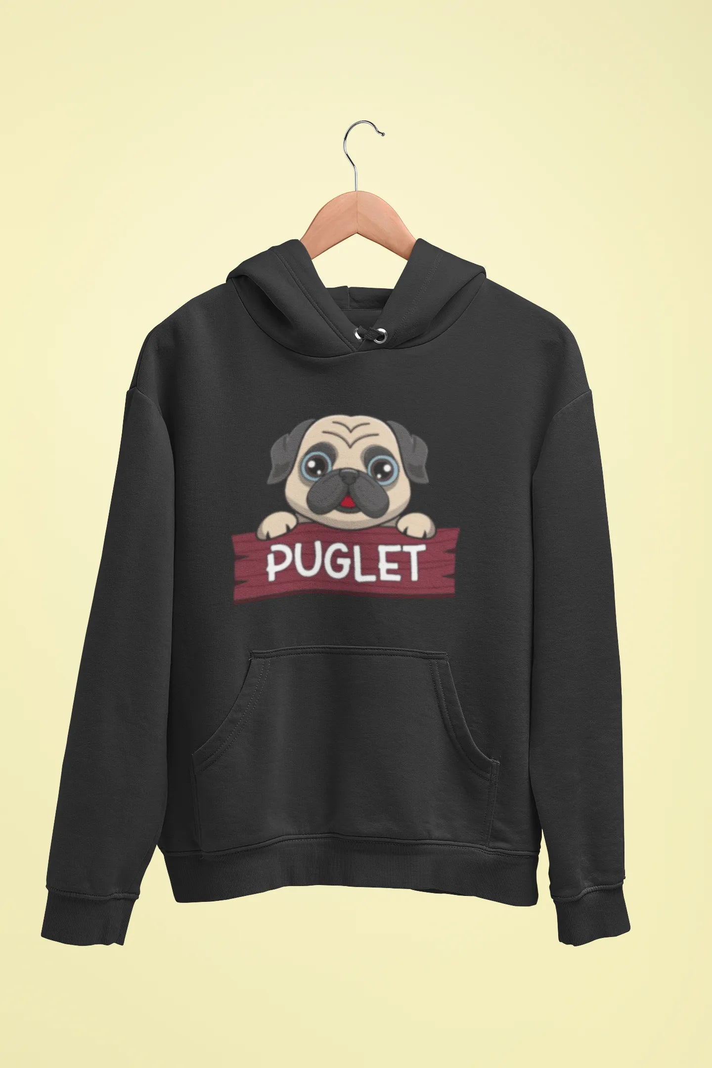 pug puglet unisex hoodie black pug puglet unisex hoodie black