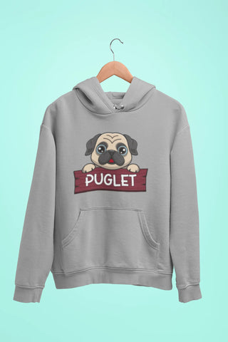 pug puglet unisex hoodie grey pug puglet unisex hoodie grey