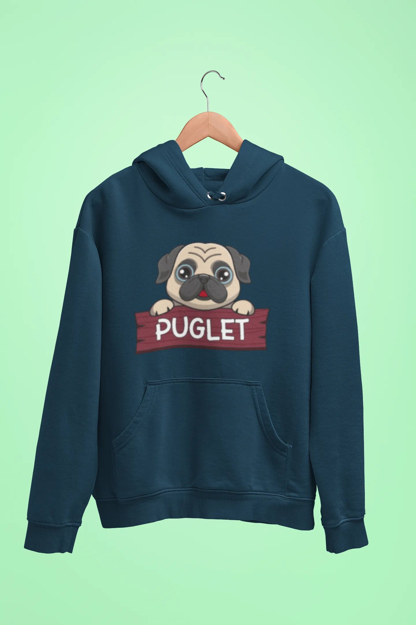 pug puglet unisex hoodie navy blue pug puglet unisex hoodie navy blue