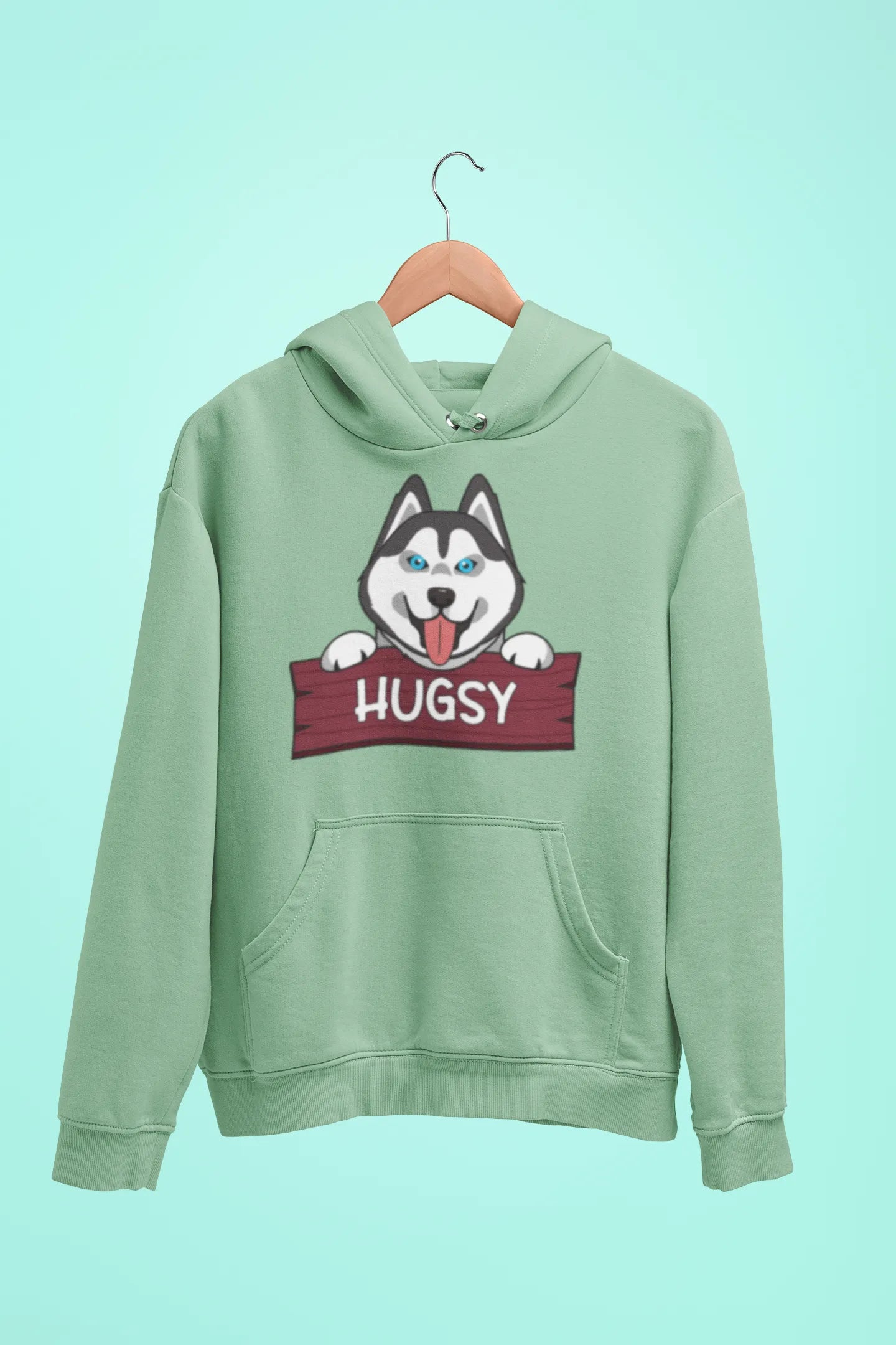 siberian husky hugsy unisex hoodie mint green siberian husky hugsy unisex hoodie mint green