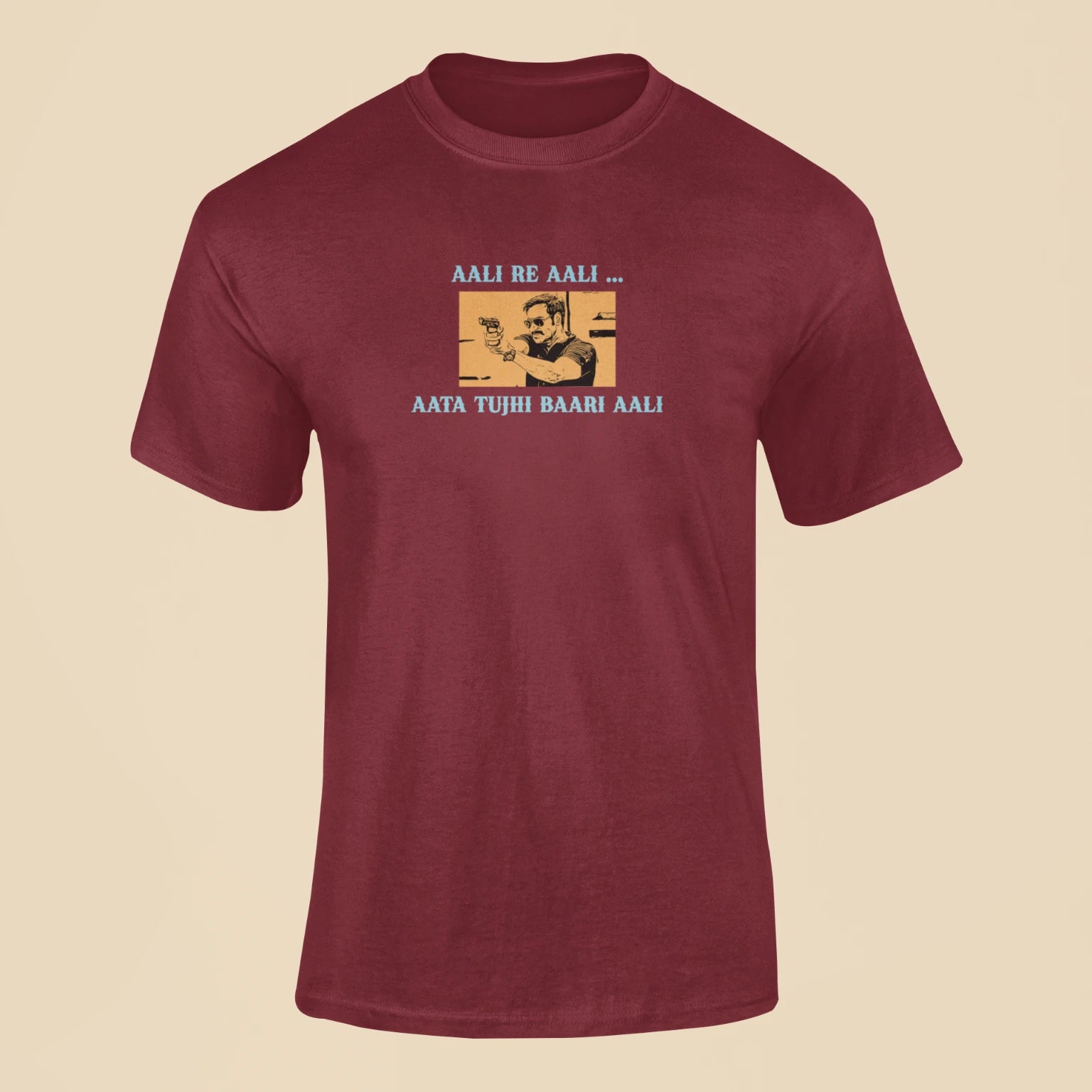 aali re aali aata tujhi baari aali t shirt maroon