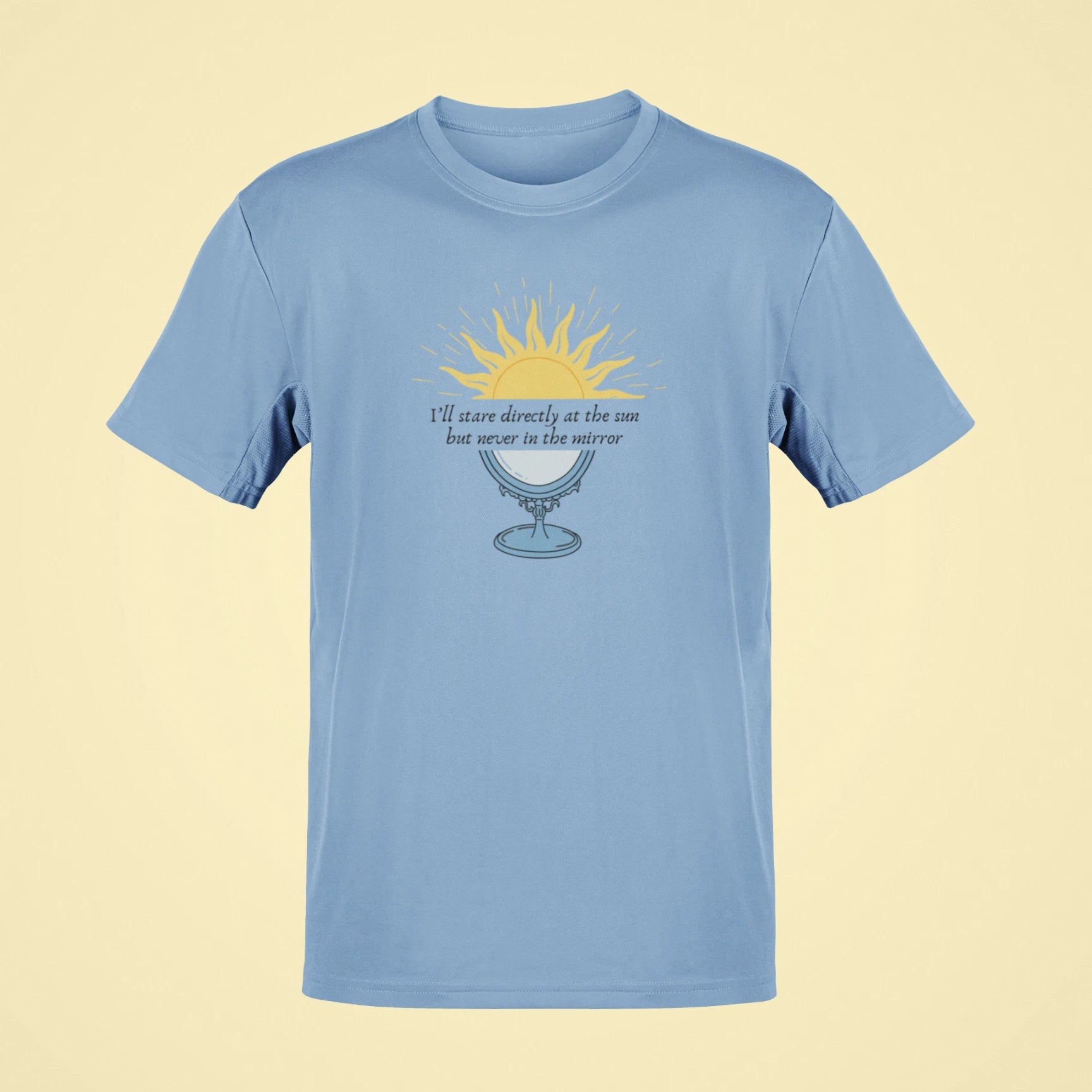 anti hero ill stare directly at the sun but never in the mirror oversized t shirt baby blue