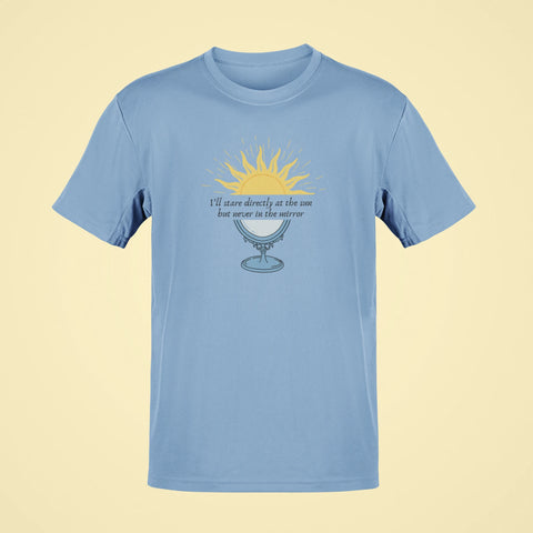 anti hero ill stare directly at the sun but never in the mirror oversized t shirt baby blue