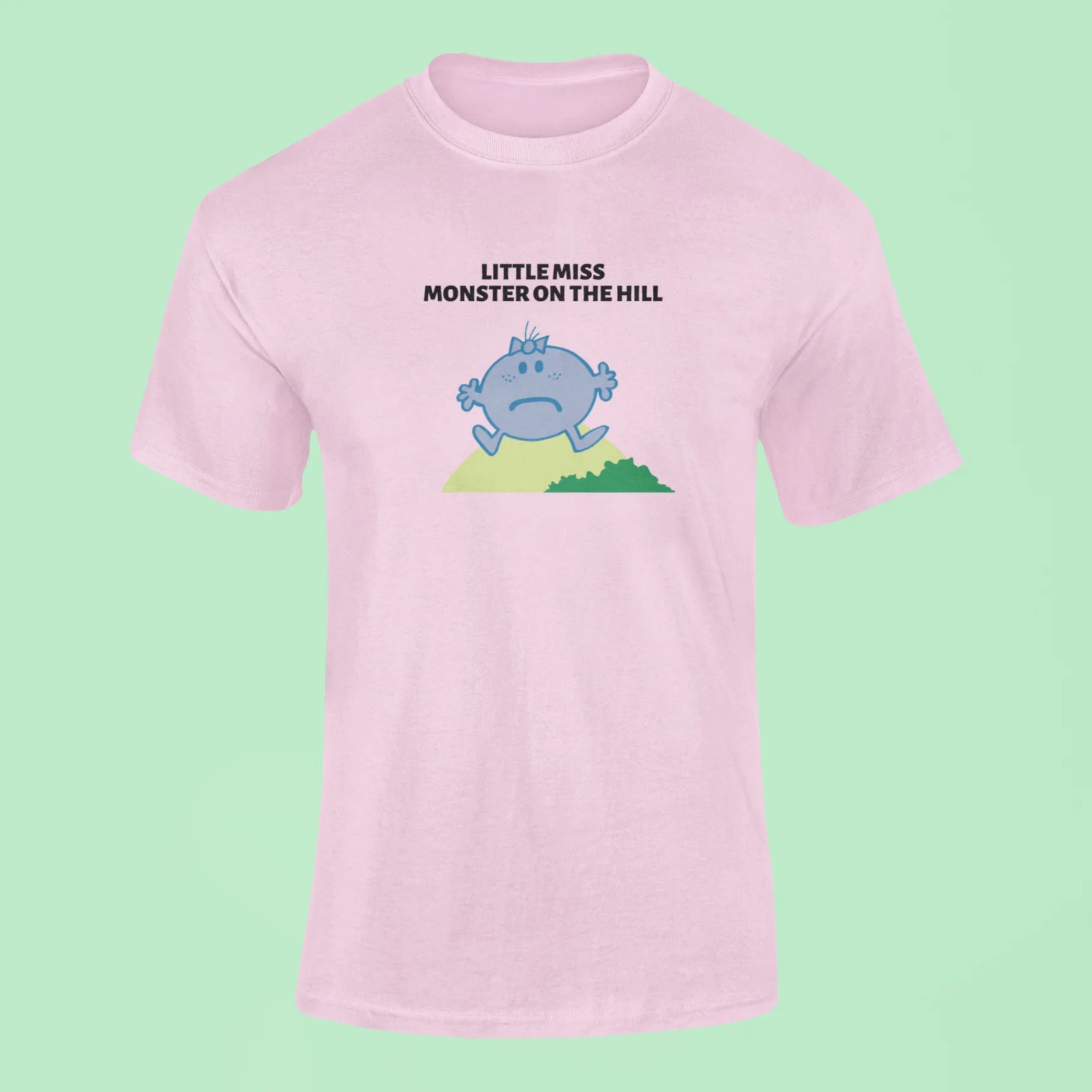 anti hero little miss monster on the hill t shirt pink