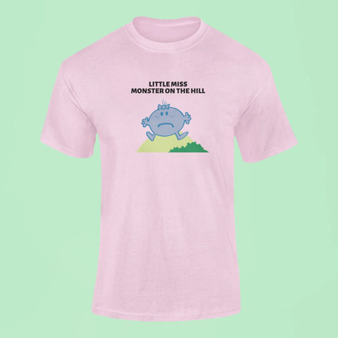 anti hero little miss monster on the hill t shirt pink