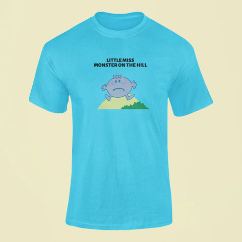 anti hero little miss monster on the hill t shirt sky blue