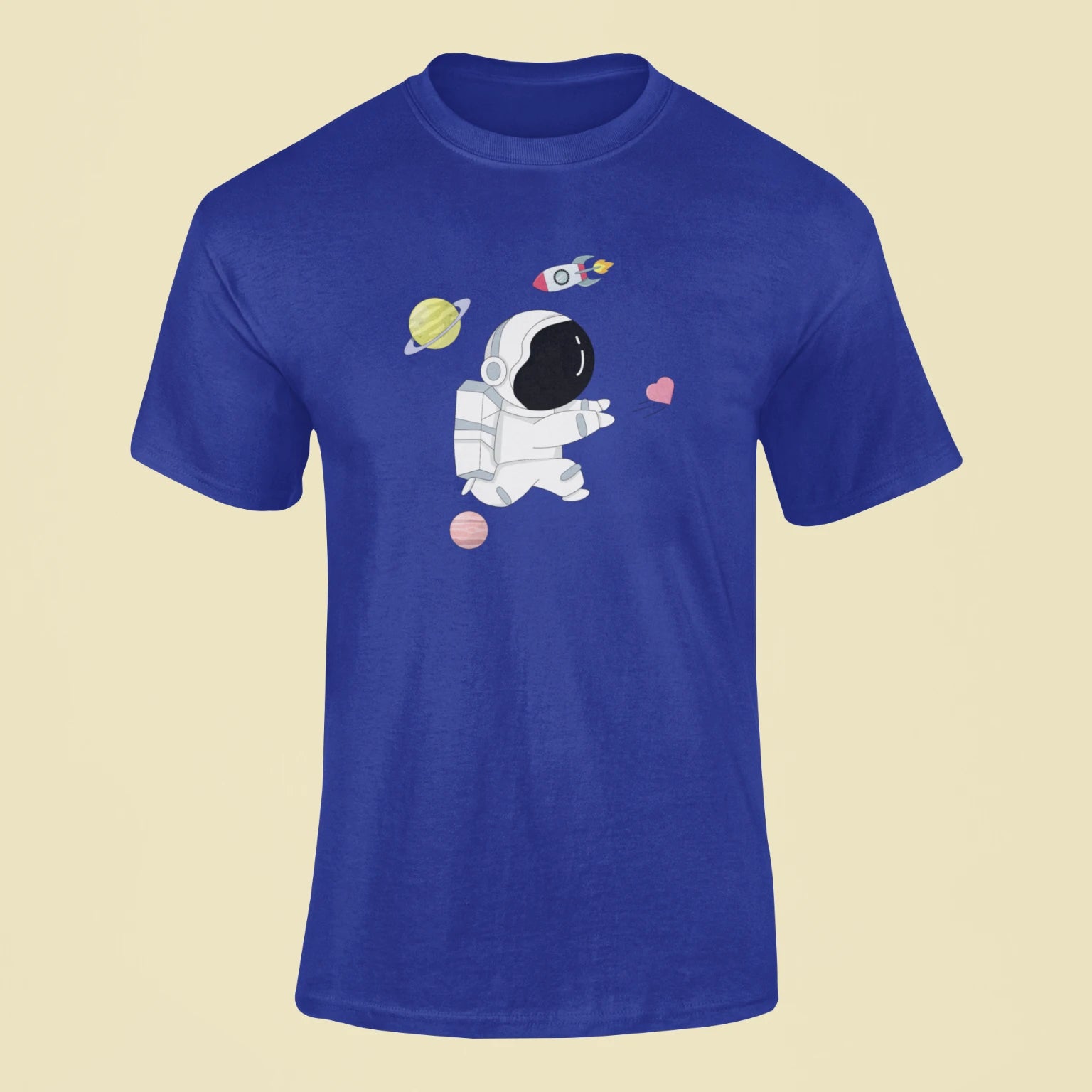 astronaut t shirt royal blue