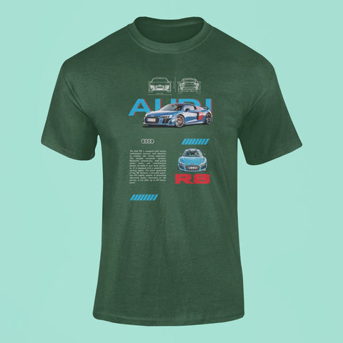 audi r8 t shirt green