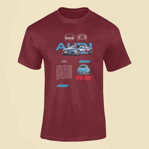 audi r8 t shirt maroon