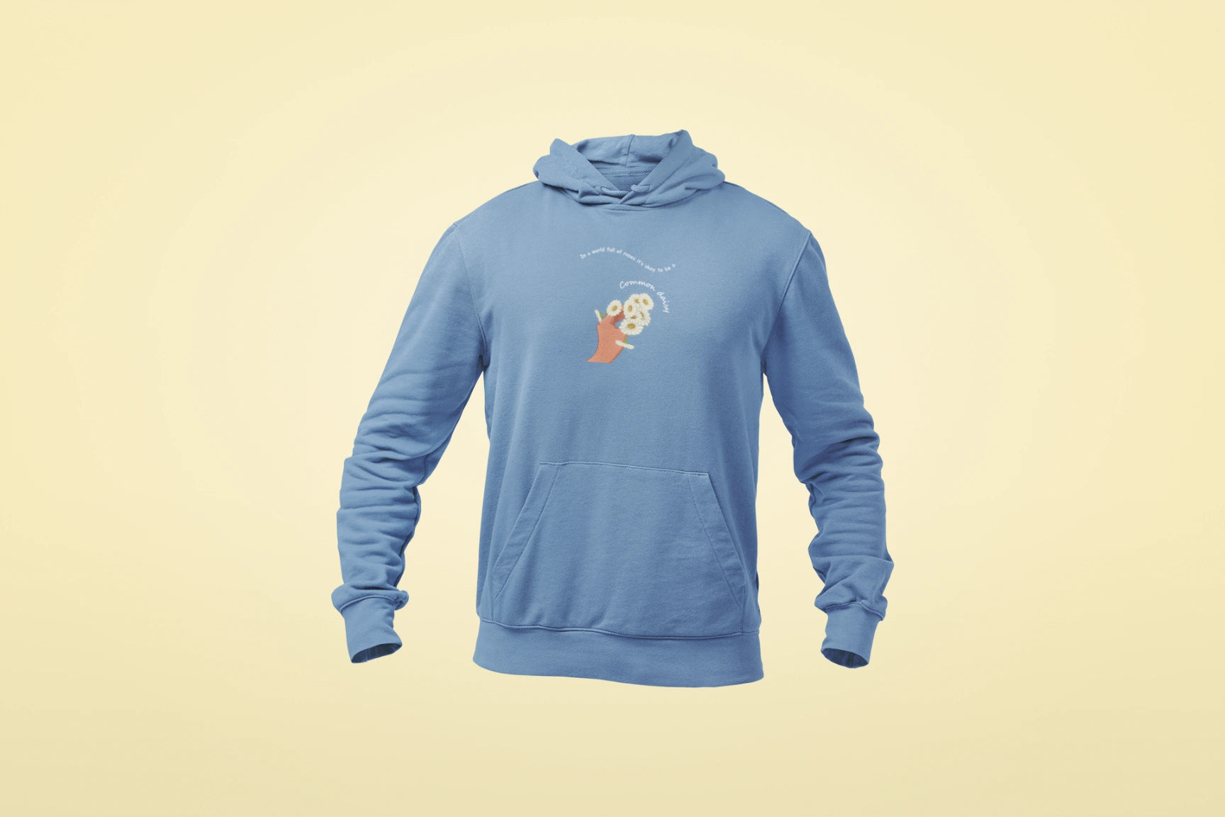 be a common daisy unisex hoodie baby blue