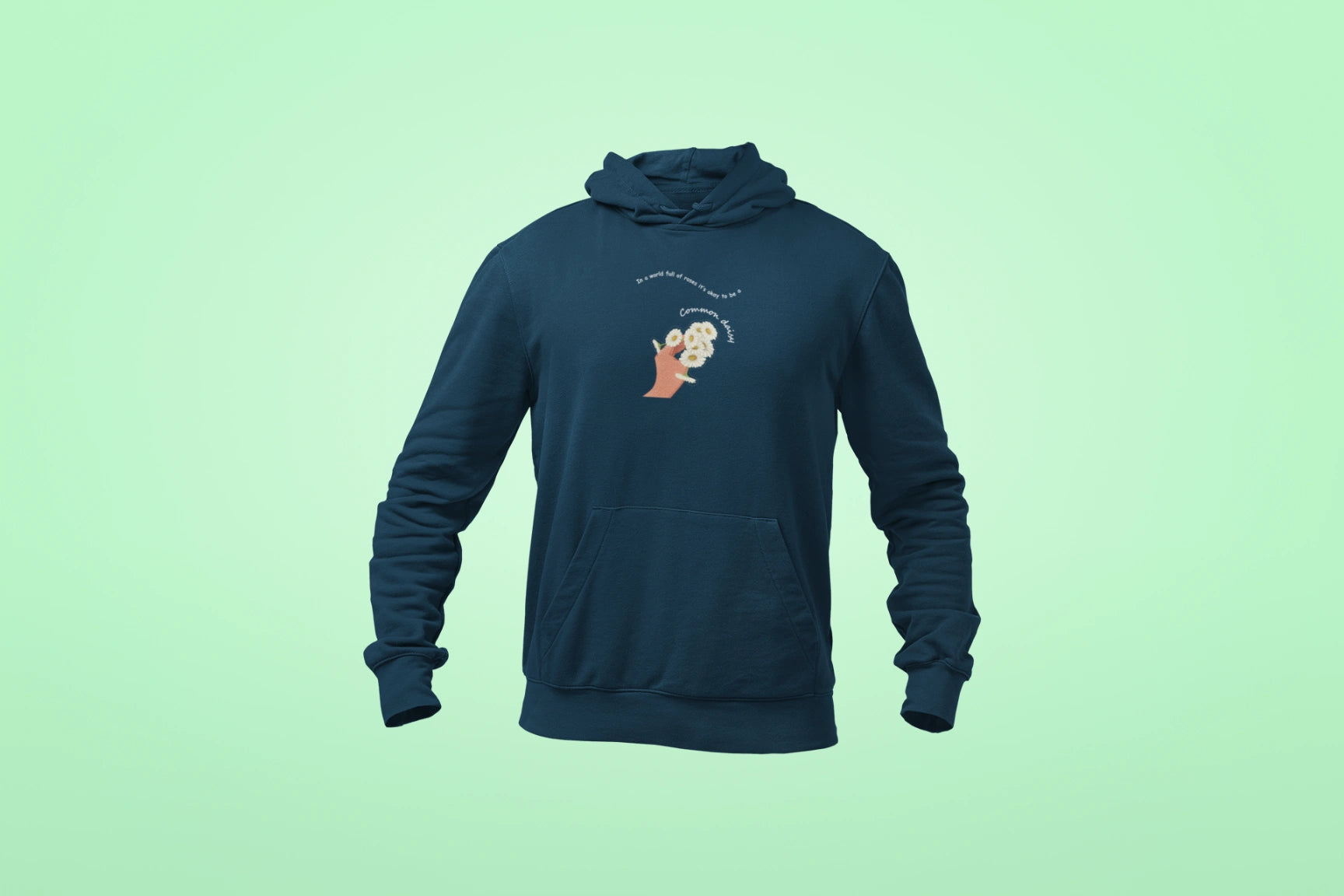 be a common daisy unisex hoodie navy blue