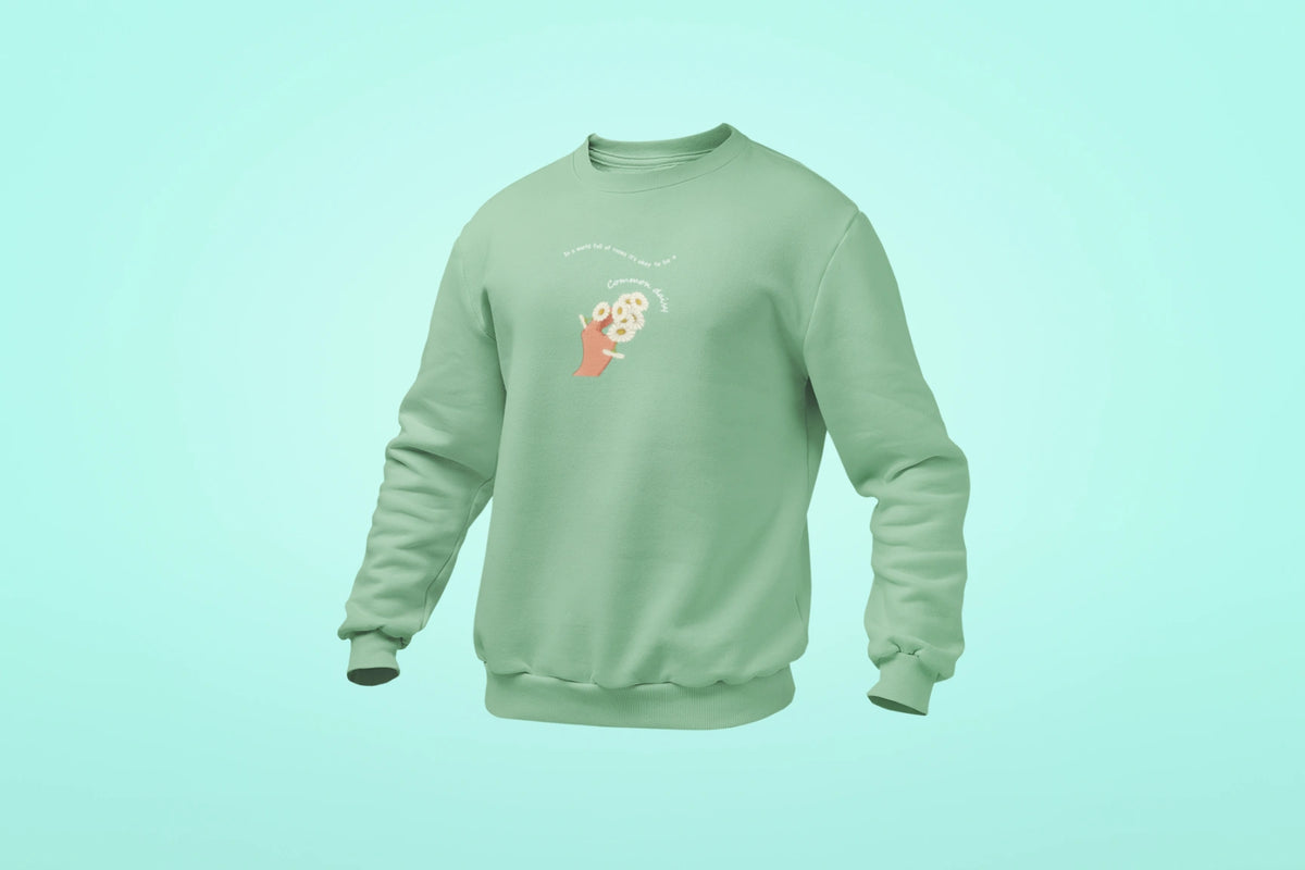 be a common daisy unisex sweatshirt mint green