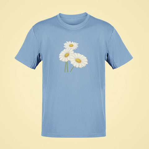 blooming daisy oversized t shirt baby blue