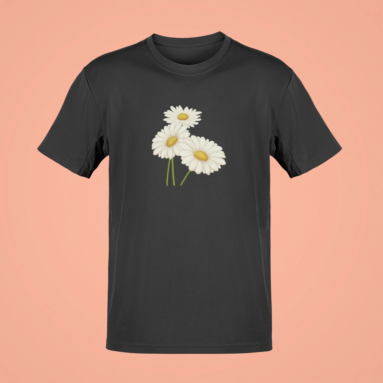 blooming daisy oversized t shirt black