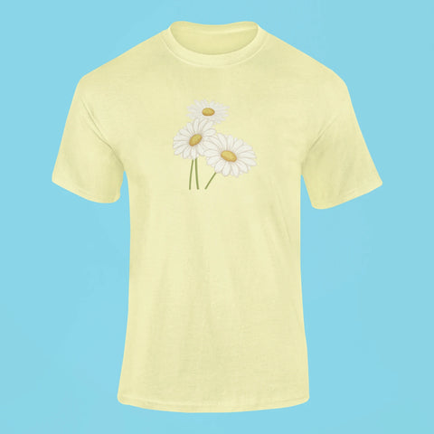 blooming daisy t shirt butter yellow