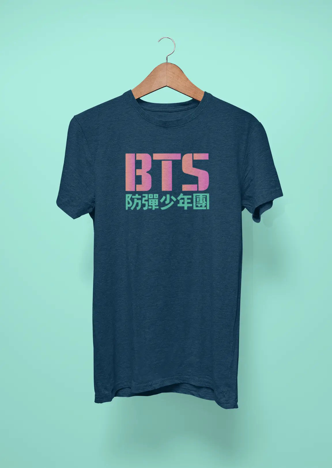 bts logo korean navy blue