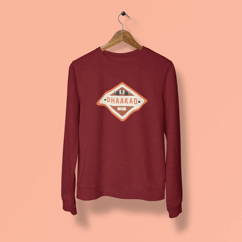 dhaakad tau unisex sweatshirt maroon