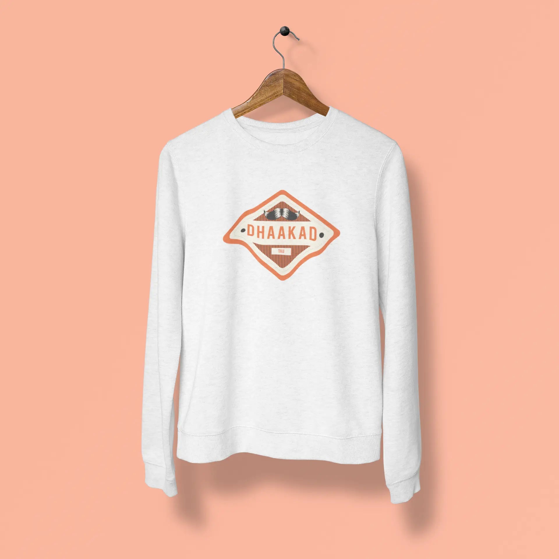 dhaakad tau unisex sweatshirt white