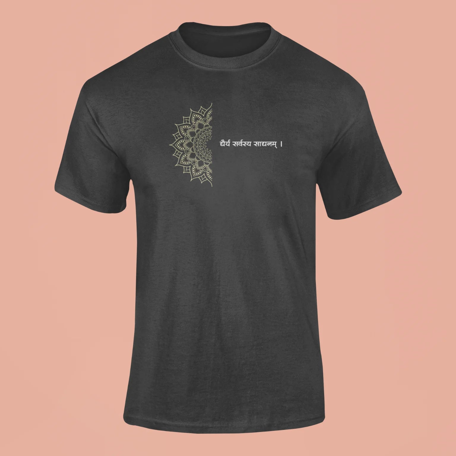 dhairyam sarvatra sadhanam t shirt black