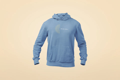 dhairyam sarvatra sadhanam unisex hoodie baby blue