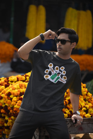 Diljit Dosanjh Flowers Oversized T-Shirt