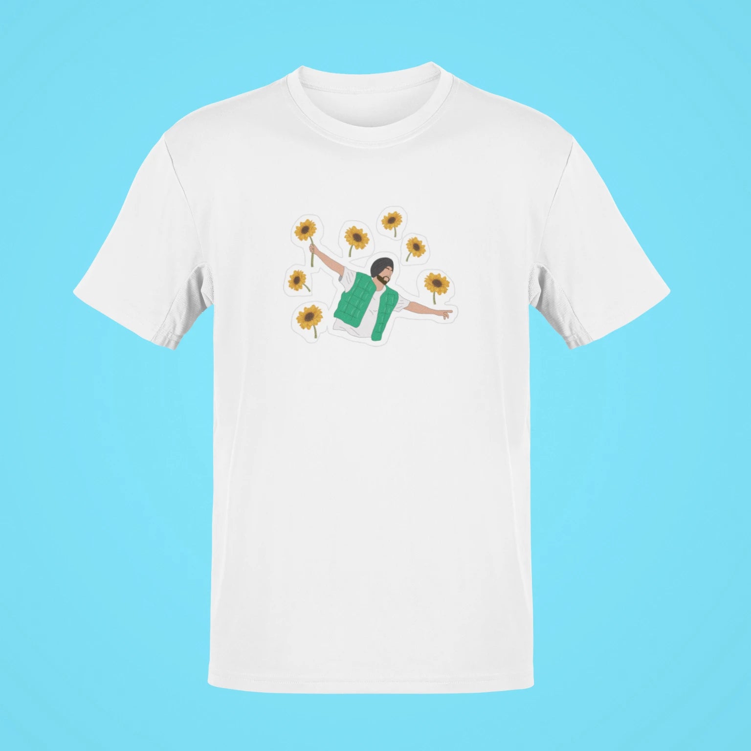 diljit dosanjh flowers oversized t shirt white