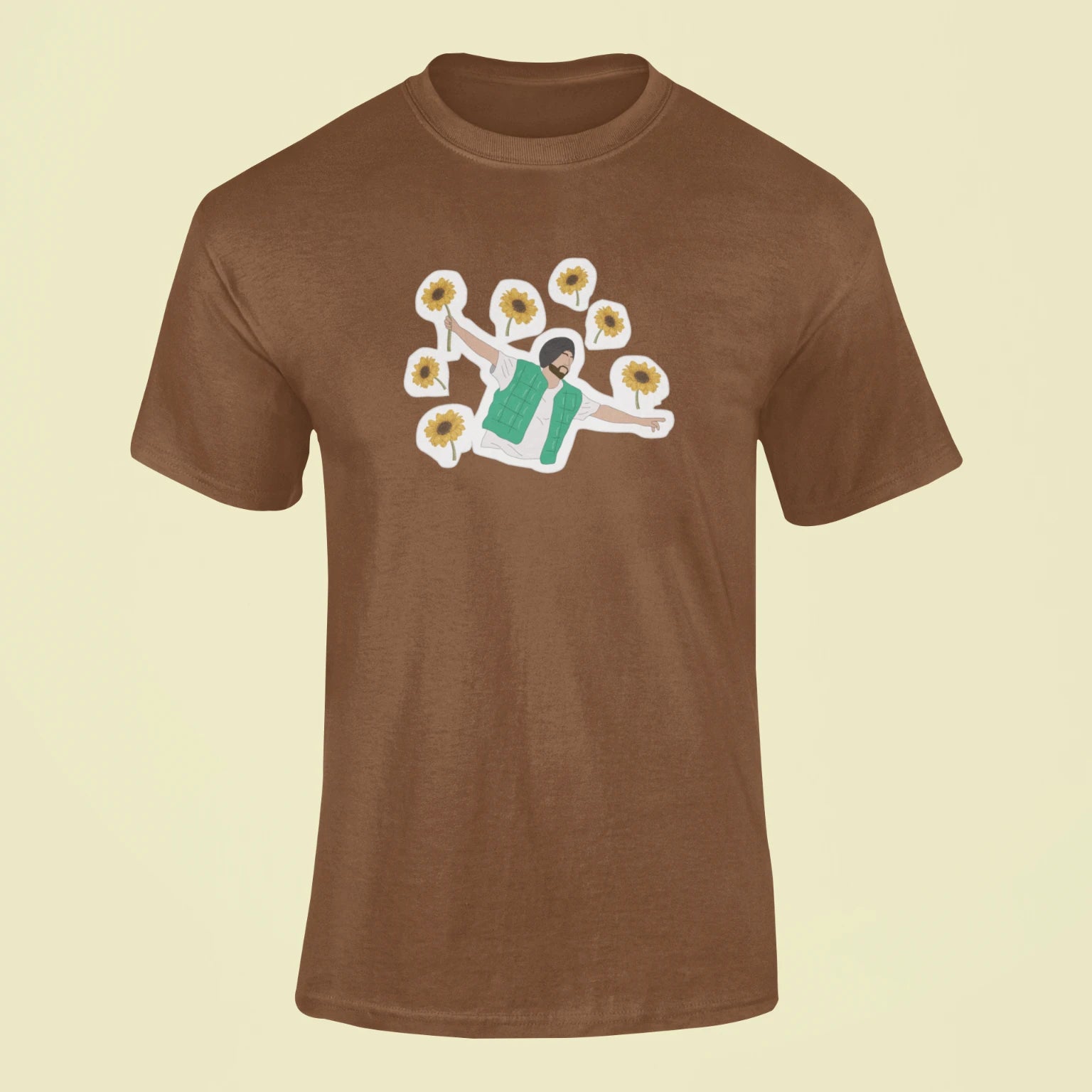 diljit dosanjh flowers t shirt brown