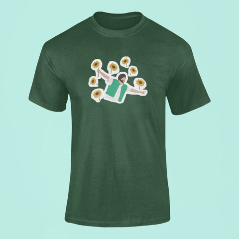 diljit dosanjh flowers t shirt green