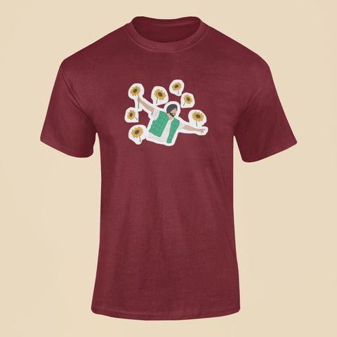 diljit dosanjh flowers t shirt maroon