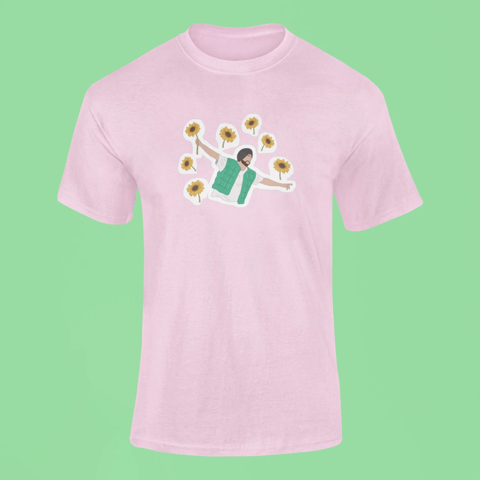 diljit dosanjh flowers t shirt pink