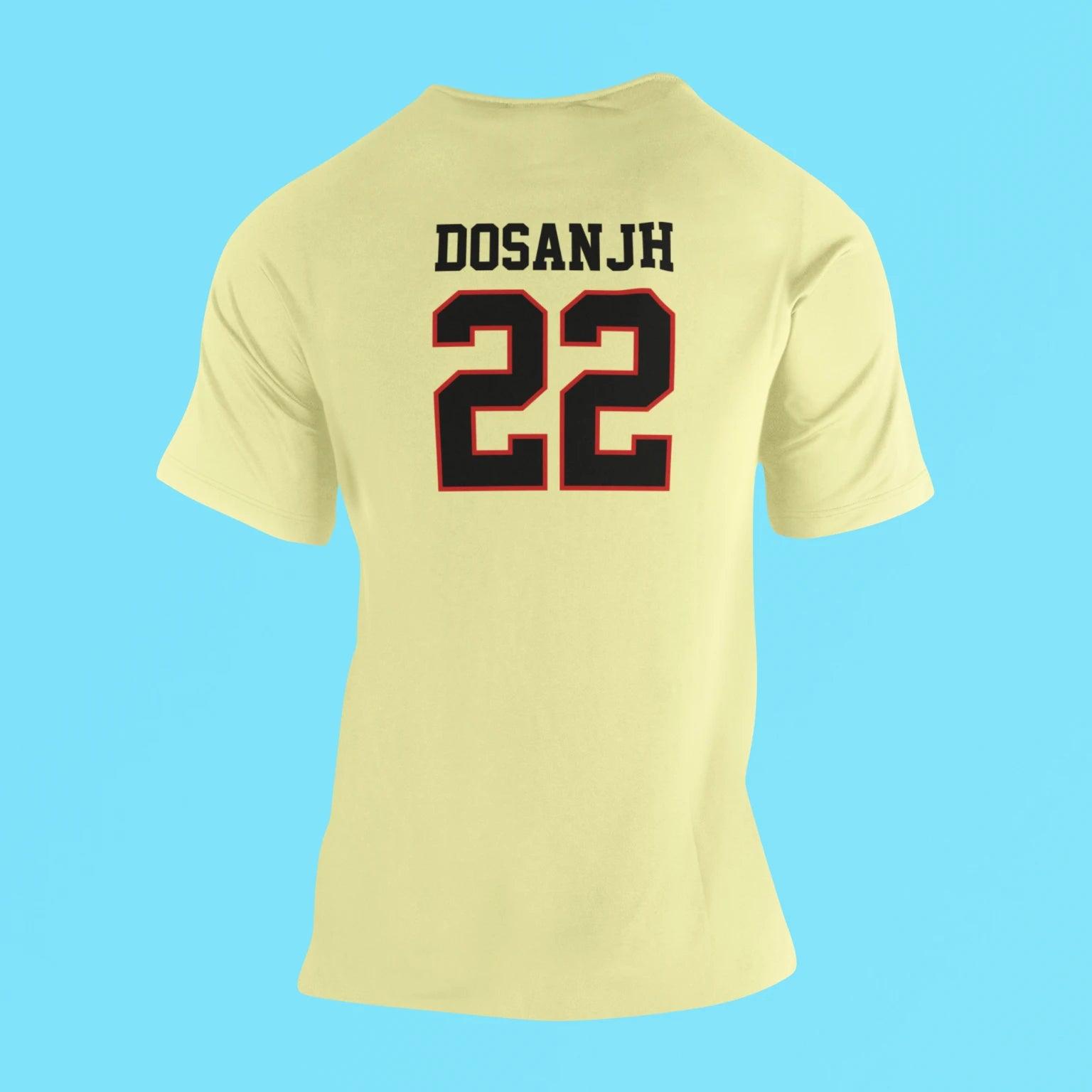 dosanjh 22 back print t shirt butter yellow