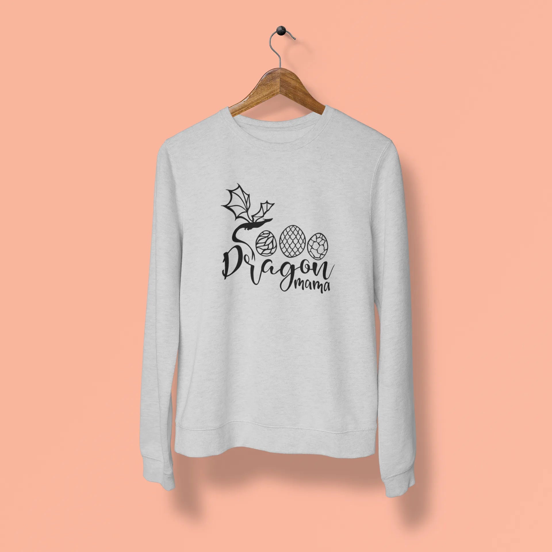 dragon mama unisex sweatshirt grey