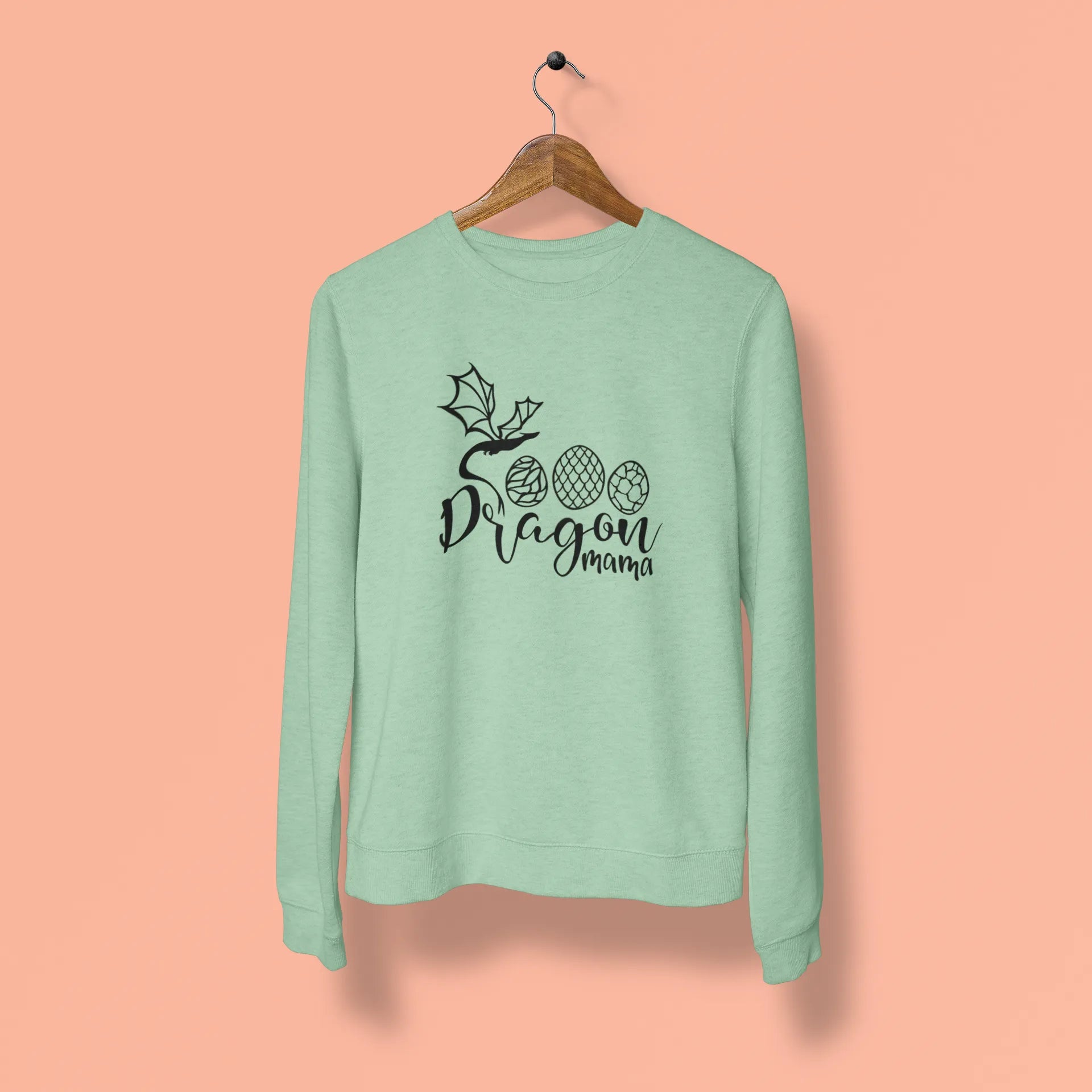 dragon mama unisex sweatshirt mint green