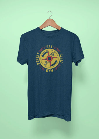 eat sleep gym repeat navy blue