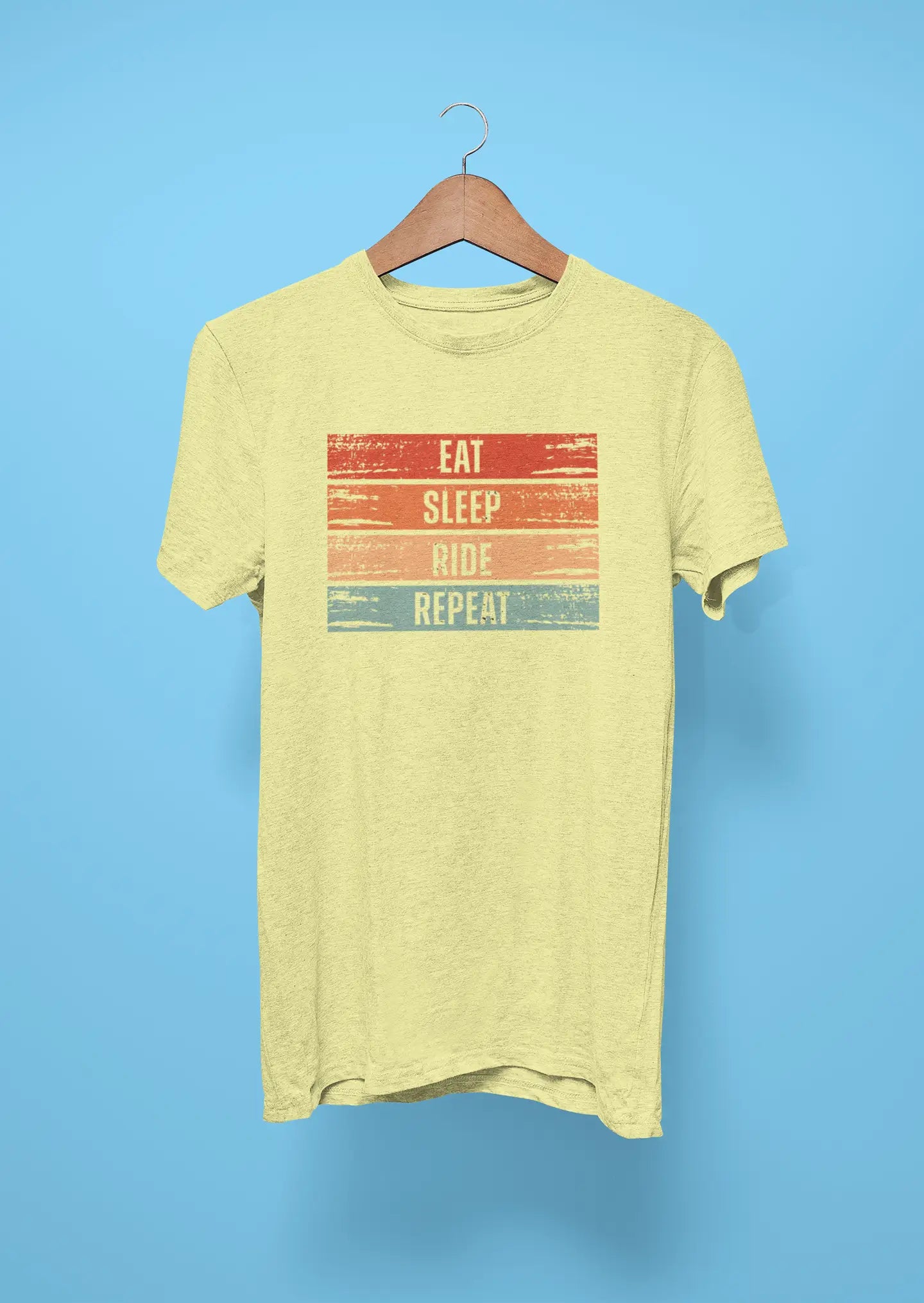 eat sleep ride repeat butter yellow