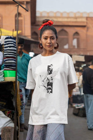Flower bird Oversized T-Shirt