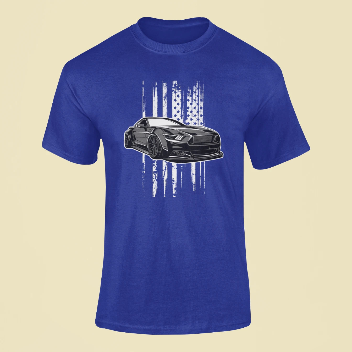 ford mustang t shirt royal blue