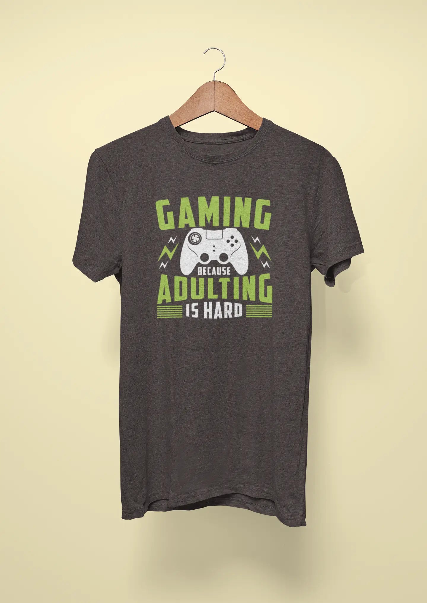 gaming because adulting is hard dark grey