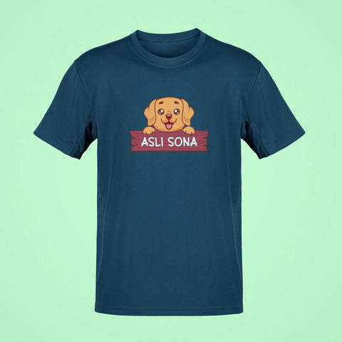 golden retriever asli sona oversized t shirt navy blue