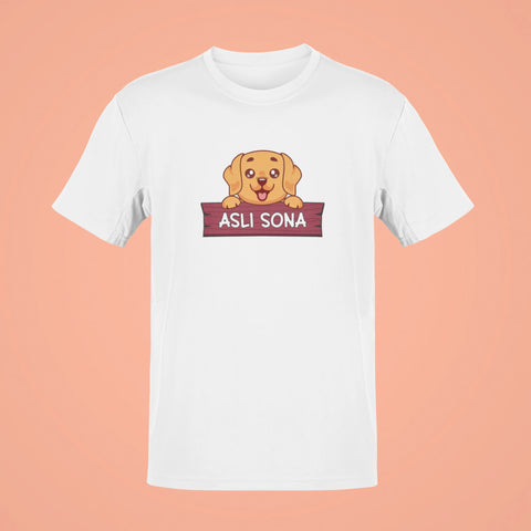 golden retriever asli sona oversized t shirt white