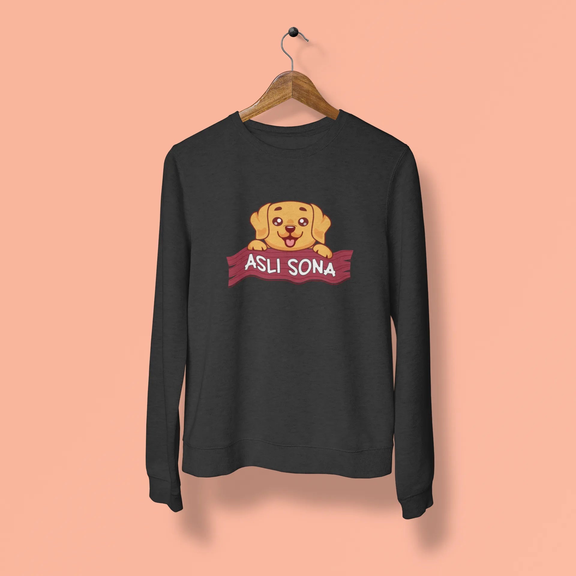 golden retriever asli sona unisex sweatshirt black