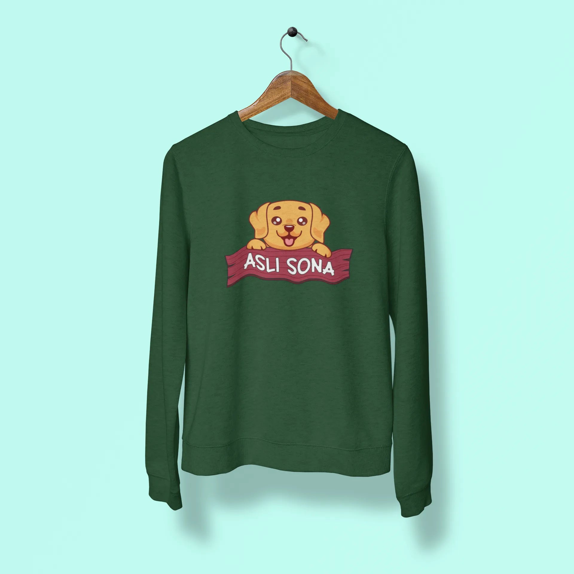 golden retriever asli sona unisex sweatshirt green