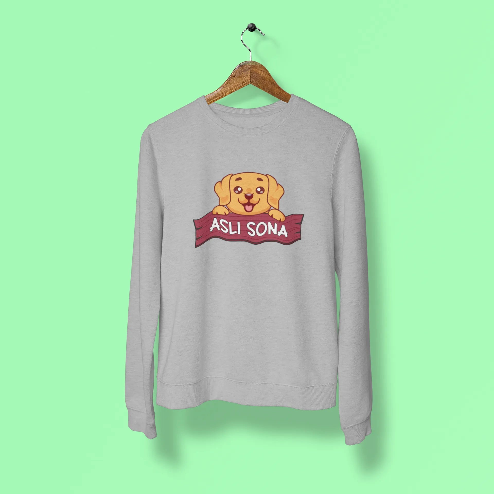 golden retriever asli sona unisex sweatshirt grey