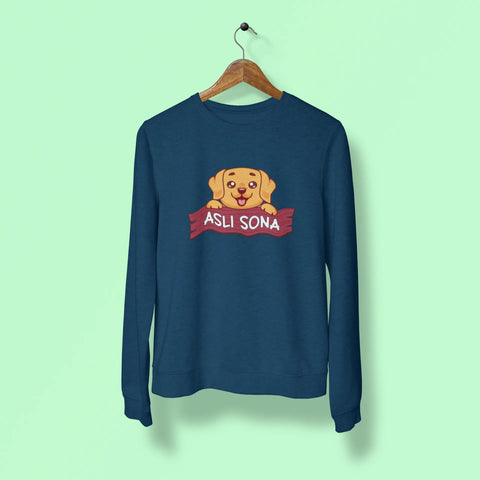 golden retriever asli sona unisex sweatshirt navy blue