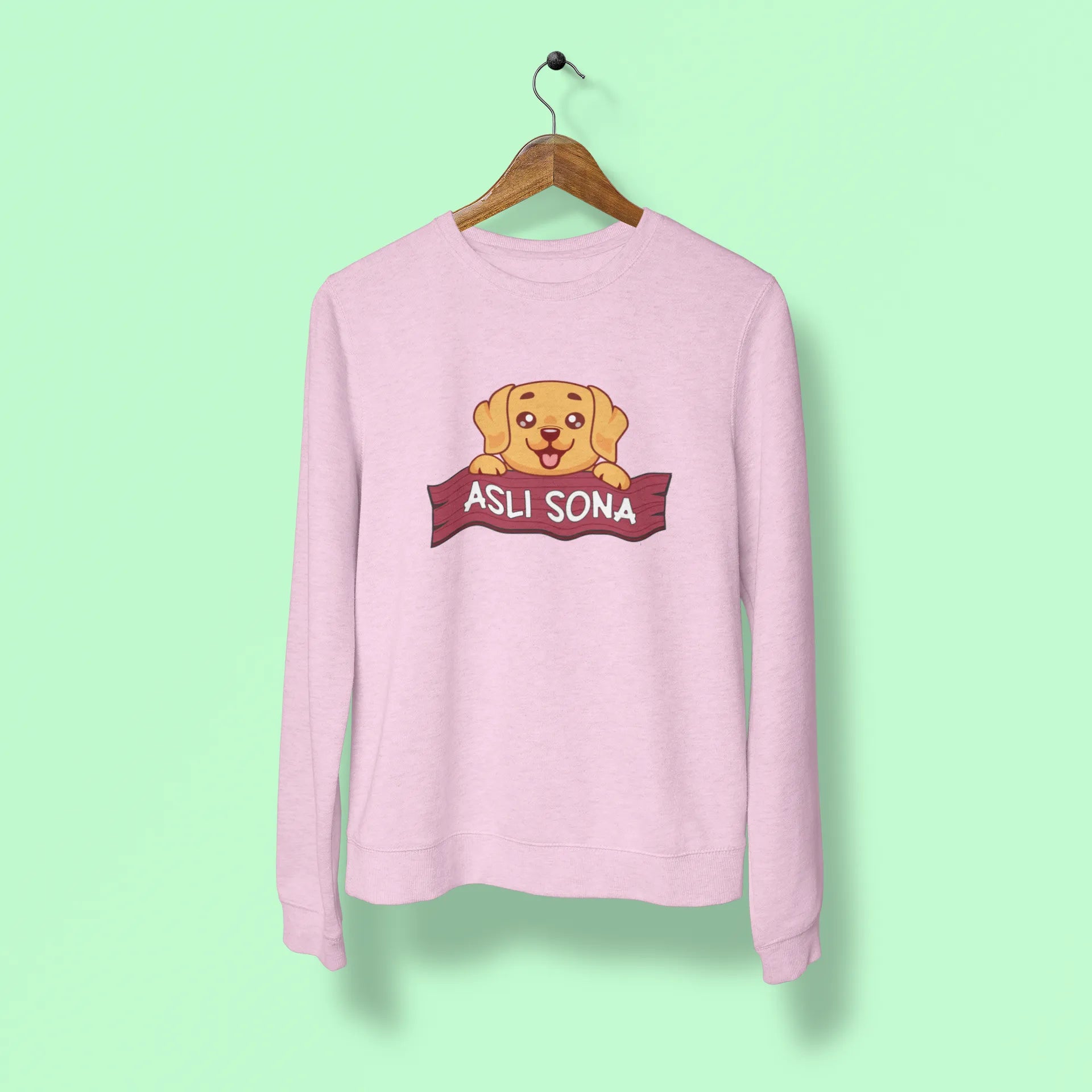 golden retriever asli sona unisex sweatshirt pink