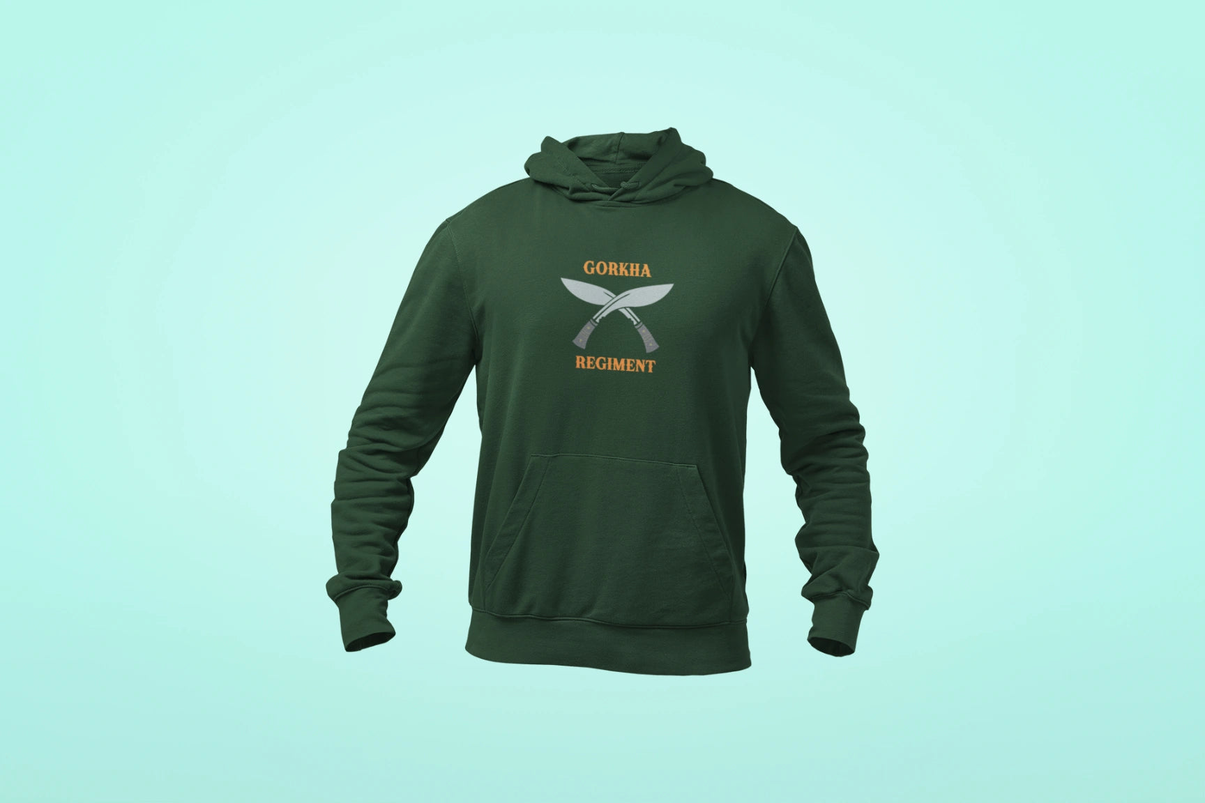 gorkha regiment kukri unisex hoodie green