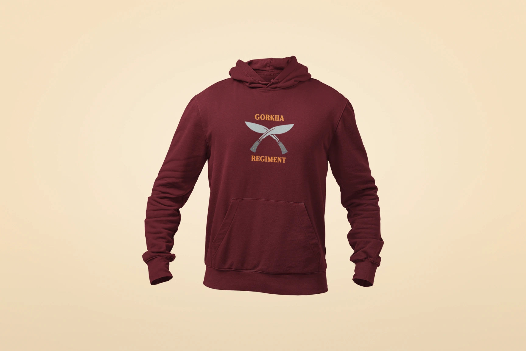 gorkha regiment kukri unisex hoodie maroon