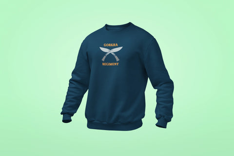 gorkha regiment kukri unisex sweatshirt navy blue