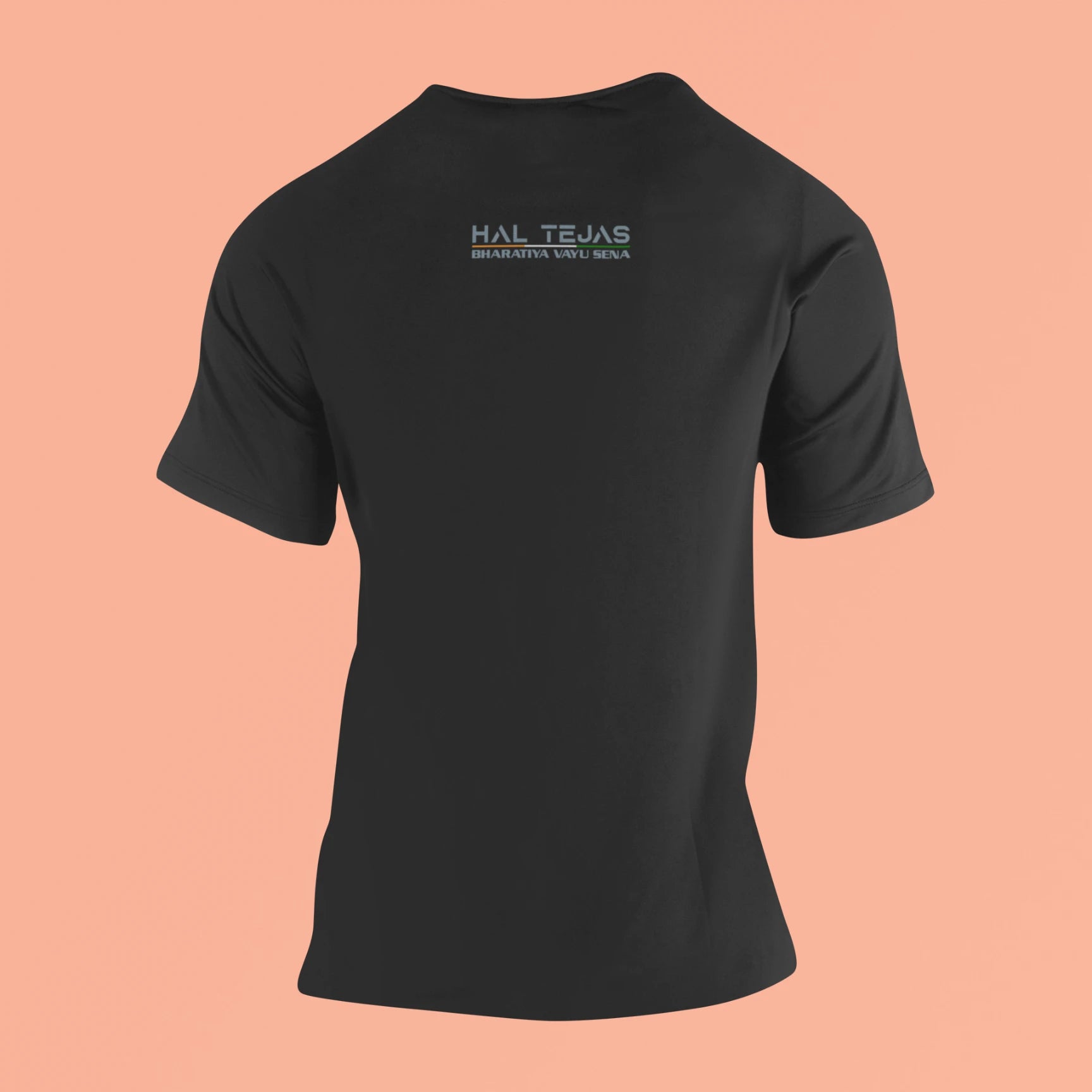 hal tejas back print t shirt black